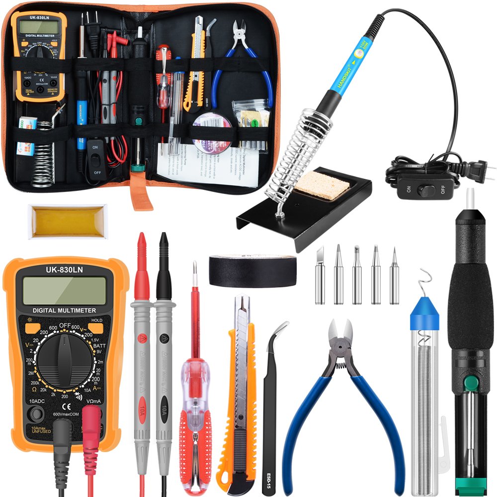 handskit Soldering Kit,Soldering Iron Kit 60W 110V with Temperature