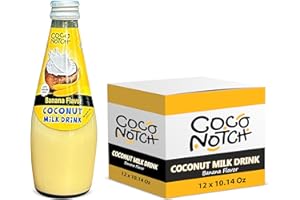 COCO NOTCH Coconut Milk Drink –Banana Flavor-10.14oz Coconut Milk Drink with Pulp – No Preservatives and Non-GMO – 12-Pack
