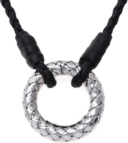 Amazon ボッテガ ヴェネタ Bottegaveneta イントレチャート シルバー サークル ナッパレザー ネックレス 並行輸入品 1380 V9694 ネックレス 通販