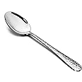 E-far 12-Piece Stainless Steel Hammered Dinner Spoons Set, Modern Silver Large Soup Spoons for Home, Kitchen, Restaurant, Round Edge & Mirror Polished, Dishwasher Safe - 7.9 Inches