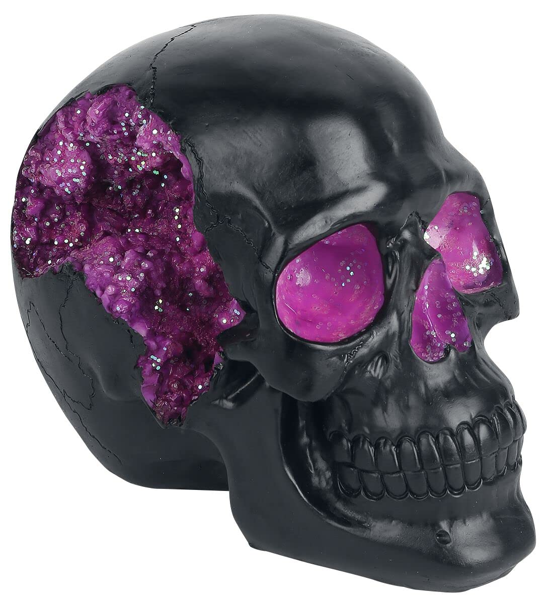 Nemesis Now Geode Skull Figurine 17cm, Resin, Black, Purple