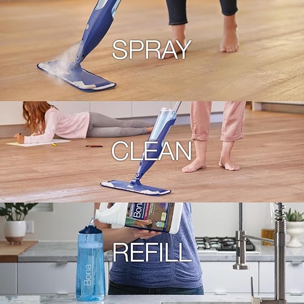 BONA HARDWOOD FLOOR CLEANER REFILL – 128 FL OZ – LAVENDER THYME SCENT – RESIDUE-FREE FLOOR CLEANING SOLUTION SPRAY MOP AND SPRAY BOTTLE REFILL – FOR WOOD FLOORS