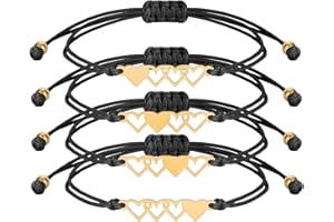 Sunflower Jewellery Friendship Necklace for 3 4 Stainless Steel Heart-Shaped Necklace/Bracelet Three Hearts Composed of Friendship Necklace/Bracelet, Gifts for Friends