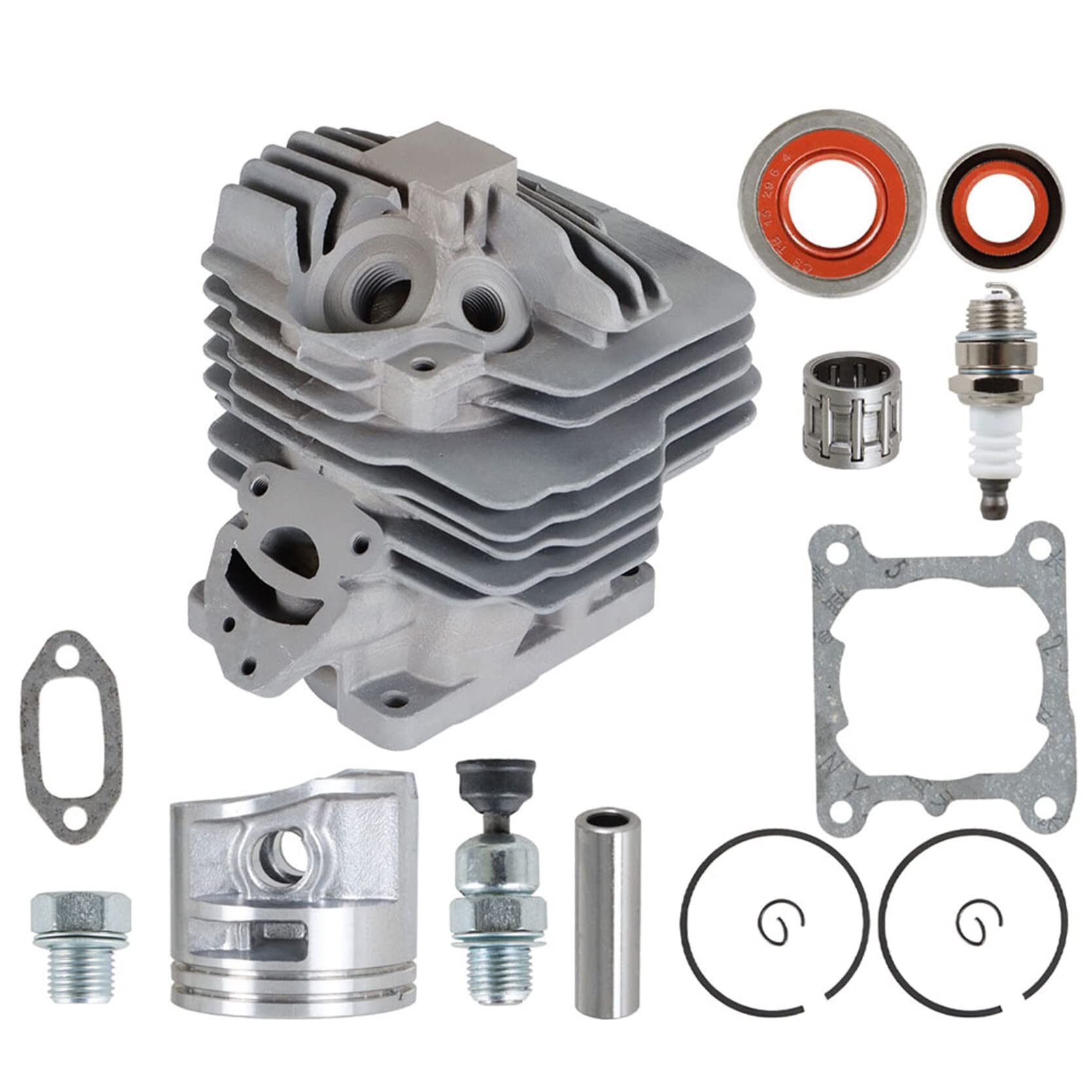 Photo 1 of TINVHY 11410201200 44.7MM Cylinder Piston Kit Replacement for MS261 Chainsaw with Bearing Spark Plug Gasket