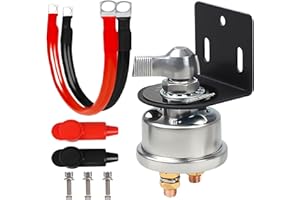 FASTSTORM 200A 12-48V High Current Master Battery Disconnect Switch Battery Power Cut Off Isolator Killer Switch with Face Plate for Car Vehicle RV Truck Boat Marine ATV