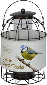 Green Jem Dome Caged Seed Wild Bird Feeder Hammertone Finish view 2