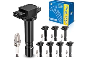 PHILTOP Set of 8 Ignition Coil Pack and Iridium Spark Plugs Fits for 2005 2006 2007 2008 2009 2010 2011 Volvo XC90 4.4L,2007-2010 S80 4.4L