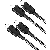 Anker USB C to USB C Cable,Type C Charger Fast Charging Cord (3FT,2Pack) for iPhone 16/15 Series,iPad Air 4,MacBook Pro 2022 