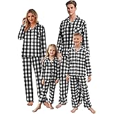 Umeyda Family Christmas Pjs Matching Sets Plaid Pajamas Long Sleeve Holiday Sleepwear Set for Adults Kids