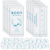 Treela 300 Pcs Large Body Wipes Bulk Deodorant Travel Size for Homeless Care Package Supplies Individually Wrapped Adults Bathing No Rinse Wet Wipes Men Women Hygiene Items(7.09" X 9.84",White)