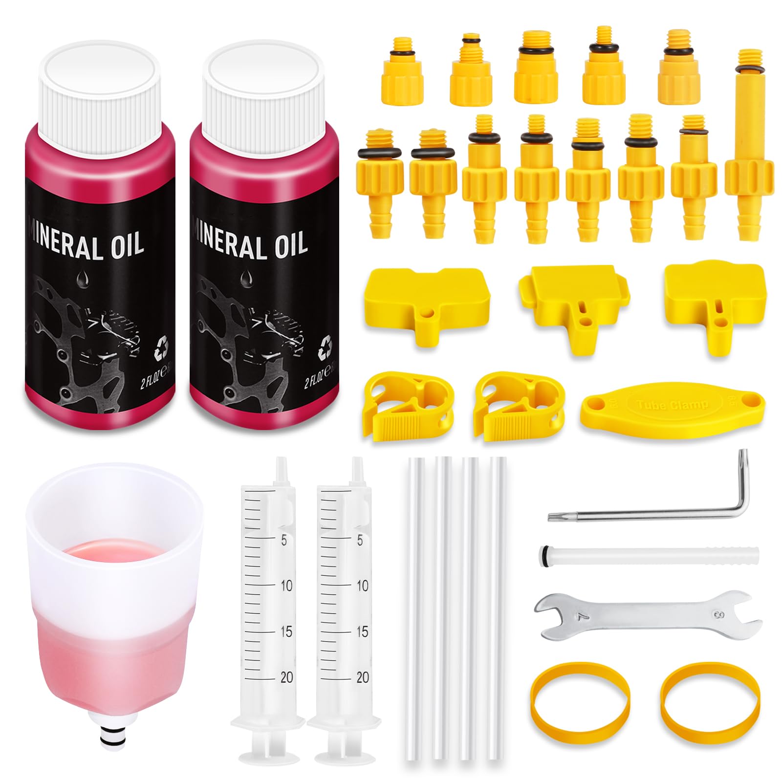 sealantkit Brake Bleed Kit for Shimano,TEKTRO,MAGURA Hydraulic Disc Brakes,Including 120 ML Mineral Brake Fluid,Transparent Funnel.
