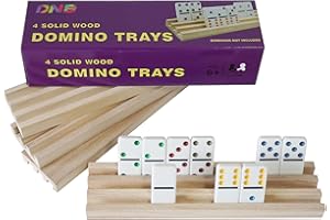 DNB SPORTS DNB Wooden Domino Racks Trays - Set of 4 Holders 3 Slots per Holder - Dominoes NOT Included