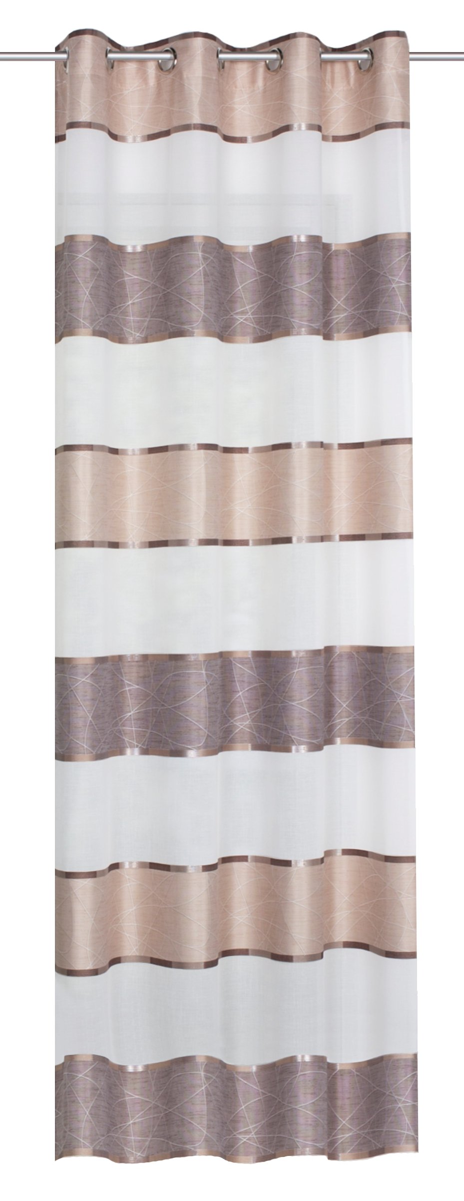 Home Fashion 051777 Piece Curtain Voile Curtain 245 x 140 cm Cappuccino — image 1