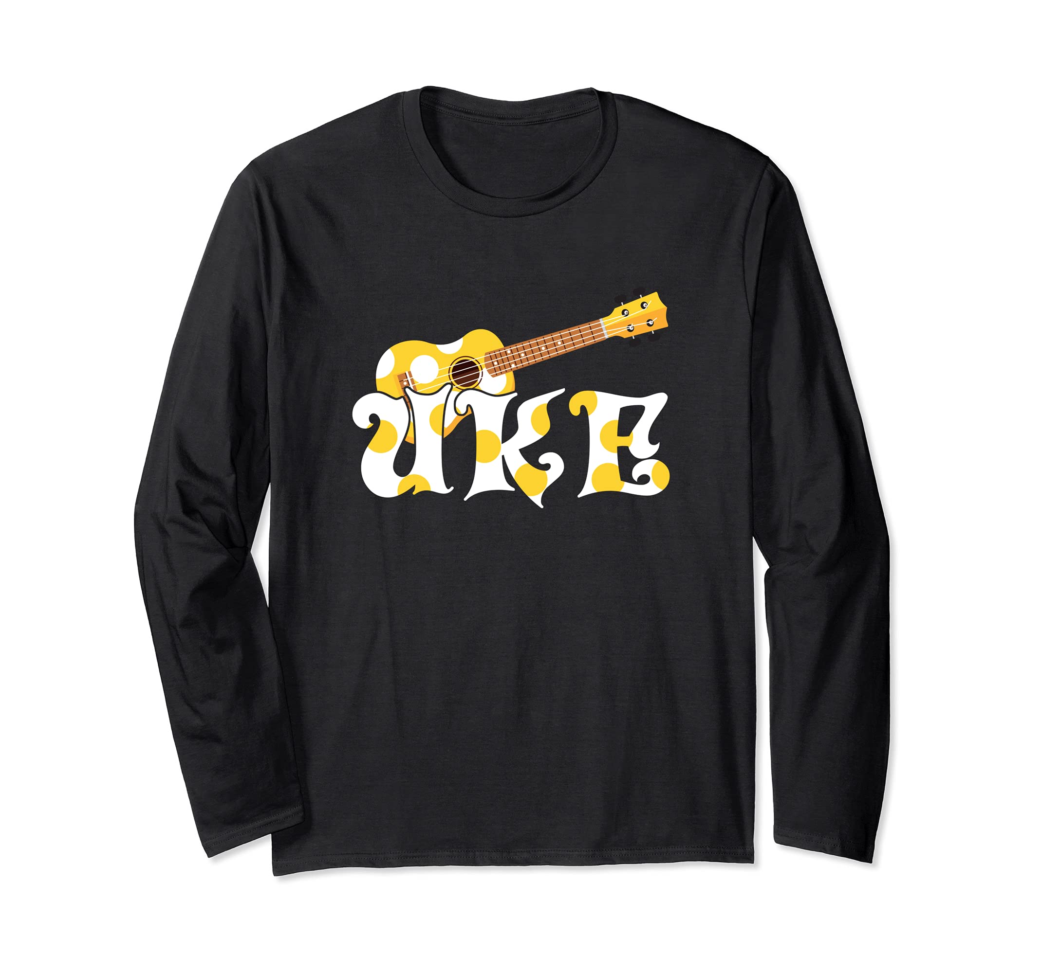 Uke Guitar Acoustic Uke Hawaiian Hawaii Musician Aloha Long Sleeve T-Shirt