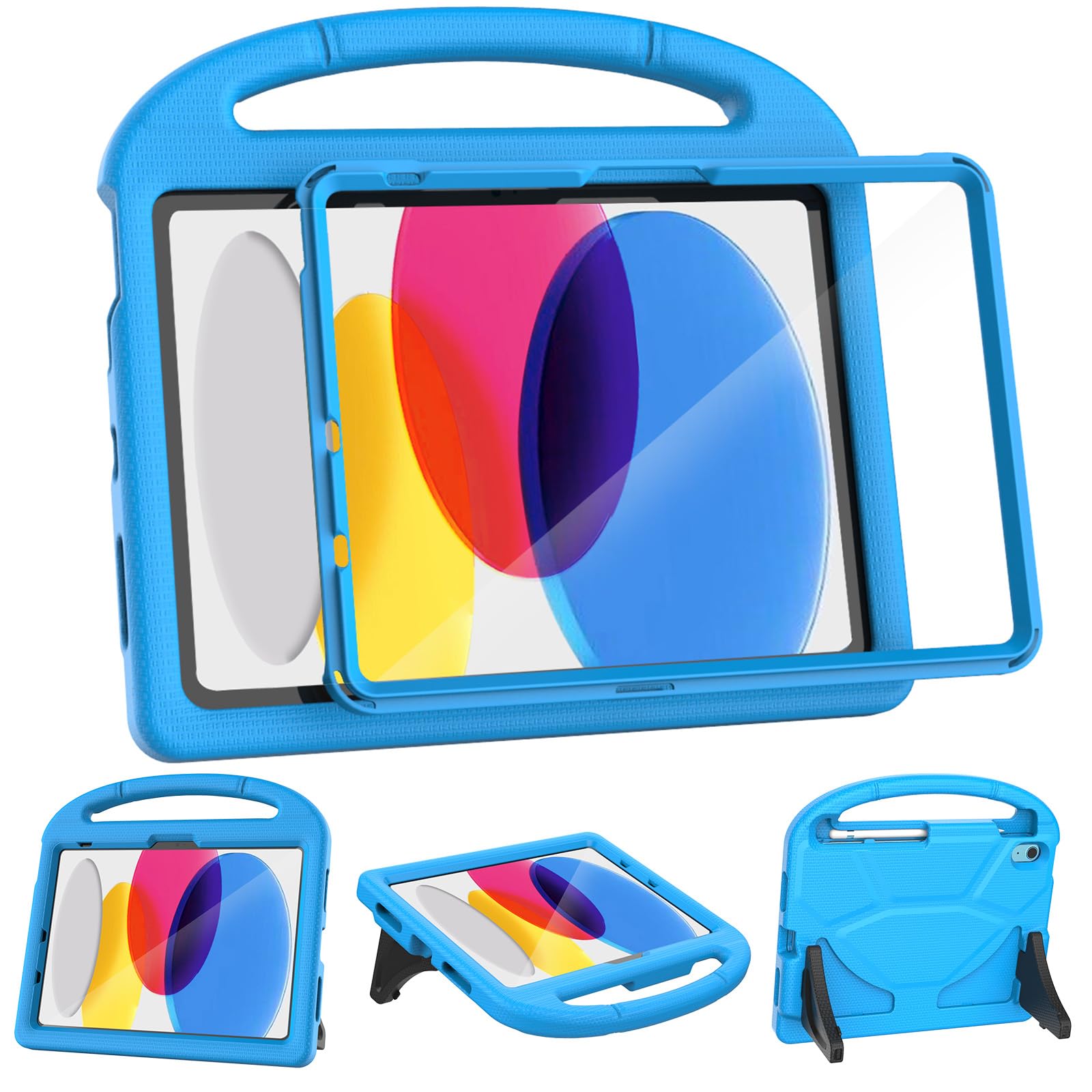 Photo 1 of VICVOL Kids Case for iPad 11th Generation (A16 11" 2025) & iPad 10th Gen (10.9 inch 2022) – Shockproof Full-Body Protective Stand Cover with Screen Protector, Pencil Holder & Handle, Blue