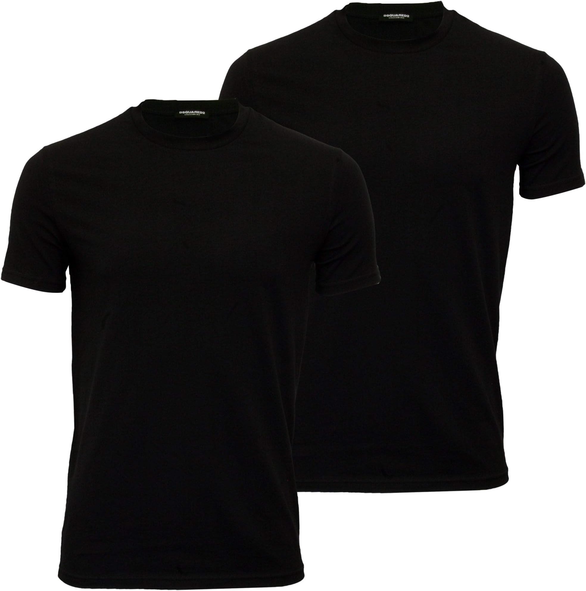 DSquared2 2-Pack Jersey Cotton Stretch Crew-Neck Men's T-Shirts, Black