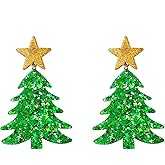 Christmas Tree Earrings,Acrylic Christmas Holiday Earrings Colourful Christmas Tree Drop Dangle Earrings Jewelry Gifts for Women