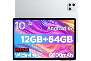 Callsky-Tab Android Tablet, 10.1 inch Android 15 Tablet, Octa-core, 2 Years Protection, RAM 12GB, ROM 64GB(Up to 2 TB), 800x1280 Resolution, WiFi 6 & Bluetooth, Dual Speakers, 5MP+8MP, 6000mAh, White