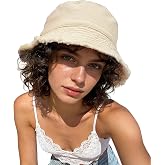 Clakllie Bucket Hats for Women Men Summer Fisherman Cap Washed Cotton Sun Hat Packable Hiking Cap Outdoor Travel Beach Hat