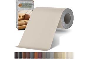 Yikda Self-Adhesive Leather Repair Patch, 4" x 63" Vinyl Leather Repair kit for Furniture, Leather Repair Tape for Car seat, Couch, Furniture Ivory