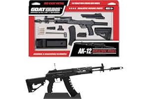 GOAT GUNS GoatGuns Miniature AK-12 Black | 1:3 Scale Diecast Metal Build Kit