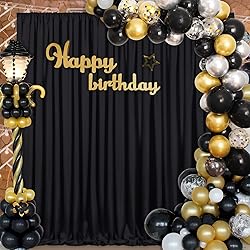 Black Backdrop Curtains 2 Panels 5ft x 10ft