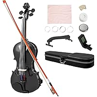 HOMCOM 4/4 Full Size Violin Kit, Wood Acoustic Violin Set for Beginners, Adults, Students, Musical Instrument Fiddle Kit with