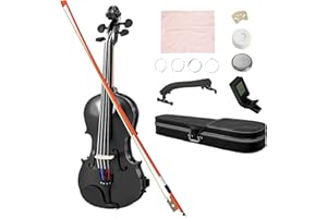 HOMCOM 4/4 Full Size Violin Kit, Wood Acoustic Violin Set for Beginners, Adults, Students, Musical Instrument Fiddle Kit with
