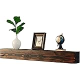 WELLAND Rustic Floating Shelf, Reclaimed Wood Wall Shelf, Fireplace Mantel Shelf Wall Mounted,Walnut Color (48" W x 6" D x 6"