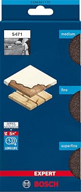 Bosch 3x EXPERT S471 Standard Sanding Blocks Wood Medium Fine Superfine view 2