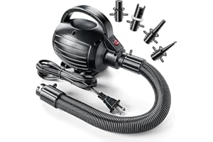iLink-outer Electric Air Pump for Inflatables-600W-110-120V AC High Power Quick Inflation and Inhalation-Portable air Pump 4 nozzles-Suitable for Pool Toys,Gymnastics Mat,Dog Floating Ramp,Gymnastics