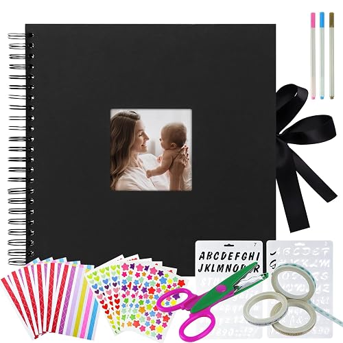 Vienrose 12x12 Scrapbook Photo Album - 80 Pages With Cover Photo Pocket & Corner Stickers