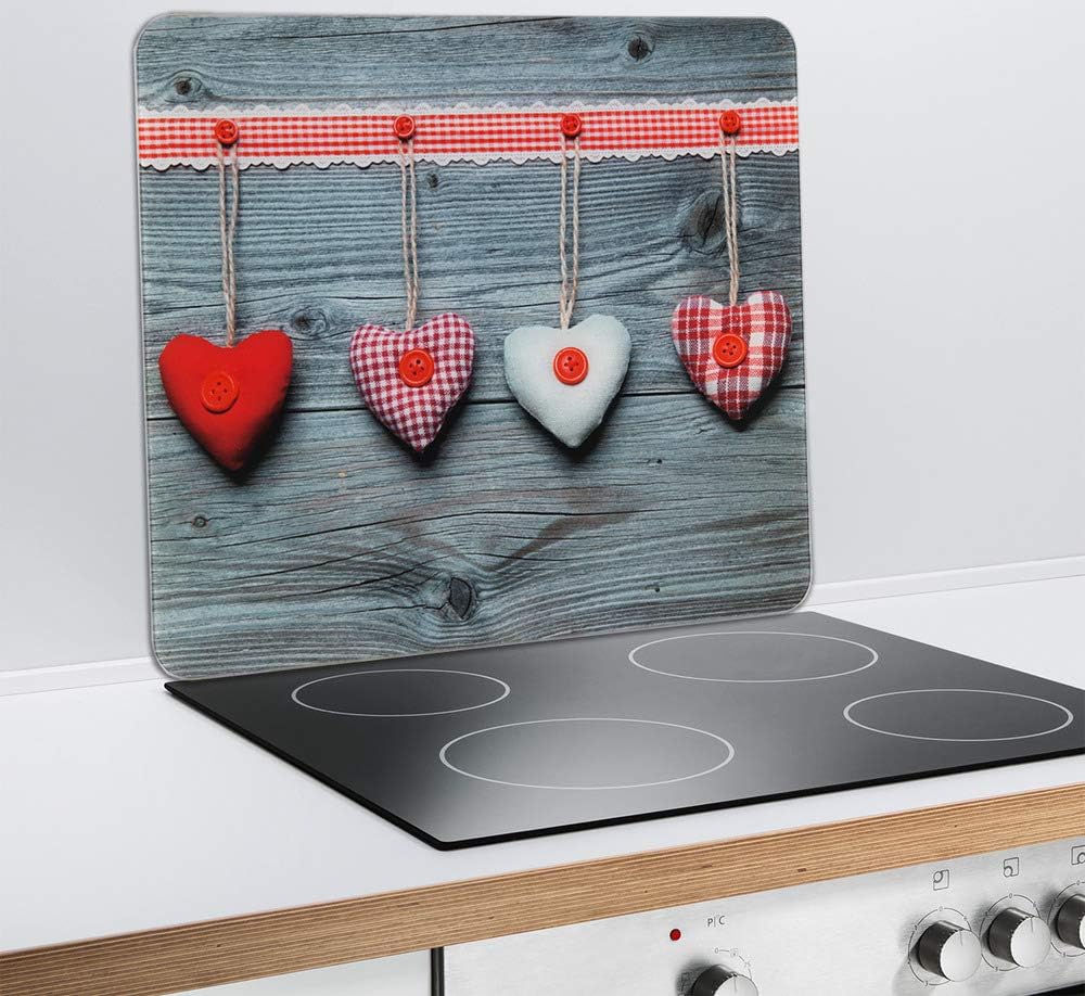 Maximex Multi worktop Hearts-for Glass Ceramic cookers Cutting Board, Tempered, Multicoloured, 50 x 56 x 0.5 cm - Image 4