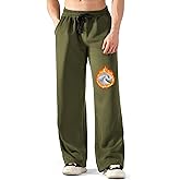 BRISIRA Mens Baggy Sweatpants (L-2XL) Fleece Lined Wide Leg Warm Sweat Pants Open Bottom with Deep Pocket & Elastic Waist