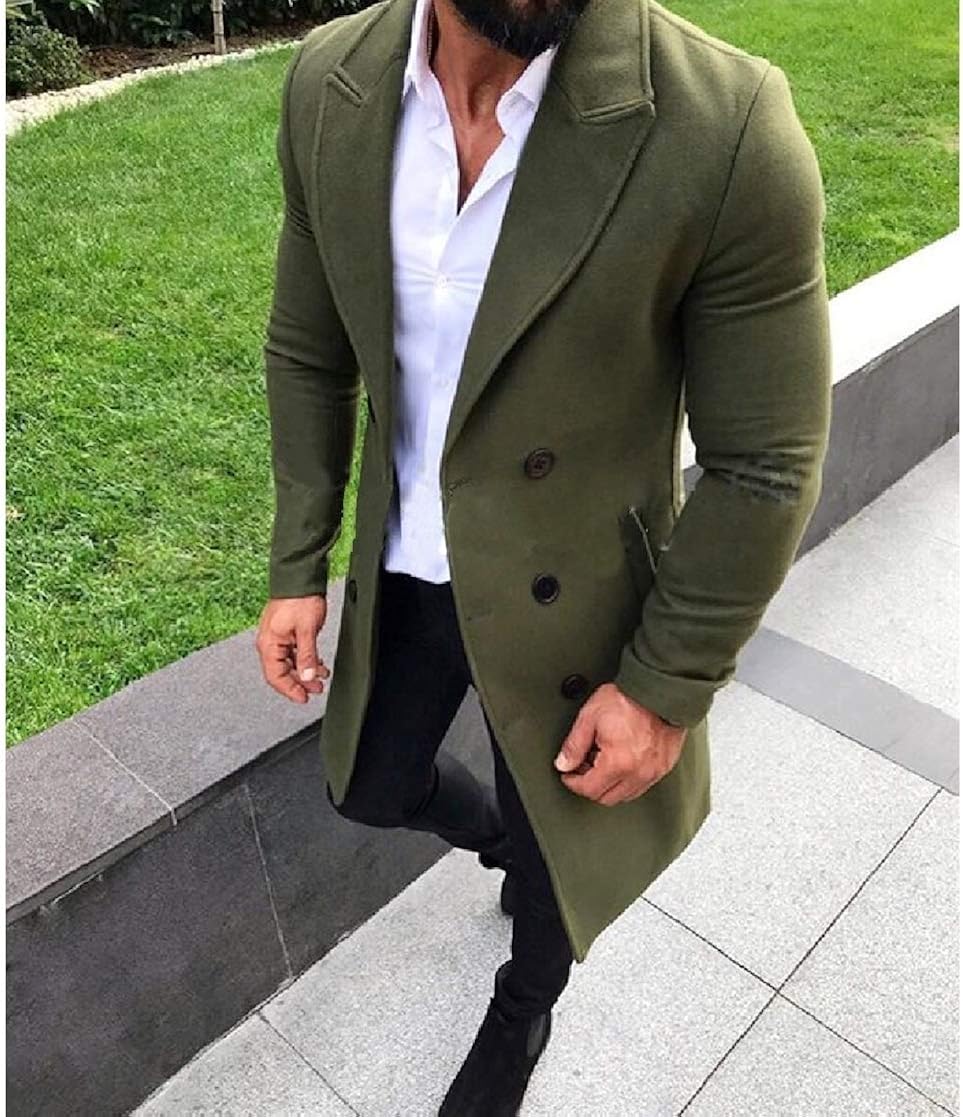Men YUNY Mens Wool-Blend Lapel Simple 