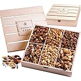 Nut Gift Basket, in Reusable Wooden Crate, Healthy Gift Option, Gourmet Snack Food Box, with Unique Flavors, Great for Feel B