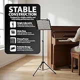 ZENO Music Stand Adjustable Tripod Base Folding With Carry Bag Black view 4