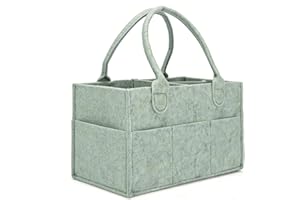 Diaper Caddy Organizer for Changing Table, Nursery Storage Bin Basket with Handle, Felt Diaper Organizer Suitable for Indoor 