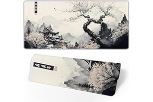 BRECOY Japanese Mouse Pad, Large Japanese Desk Mat, XL Anime Gaming Keyboard Mat, Non-Slip Rubber Base, Big Extended Desk Protector for Home Office, 31.5”x11.8”
