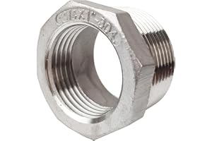 LOZOME 1-1/4" Male x 1" Female Thread Reducer Bushing Pipe Fitting, Adapter, Stainless Steel SS 304 NPT Reducer Bushing Pipe Hose Fitting