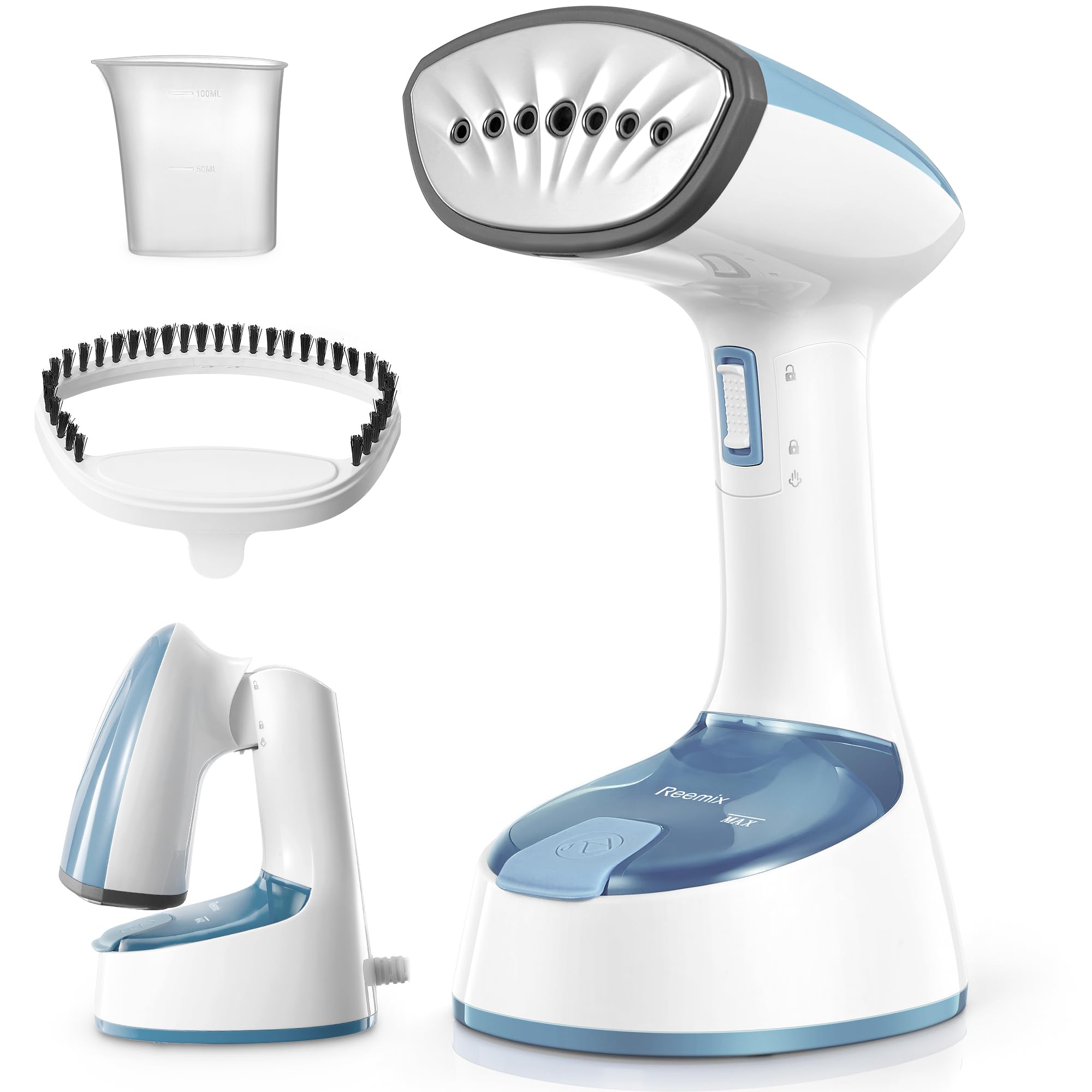 Steamer for Clothes, Folding Handheld Design Garment Wrinkles Remover, 20g/min Strong Penetrating Steam, 25-Sec Fast Heat-up, for Home, Office and Travel (Blue)