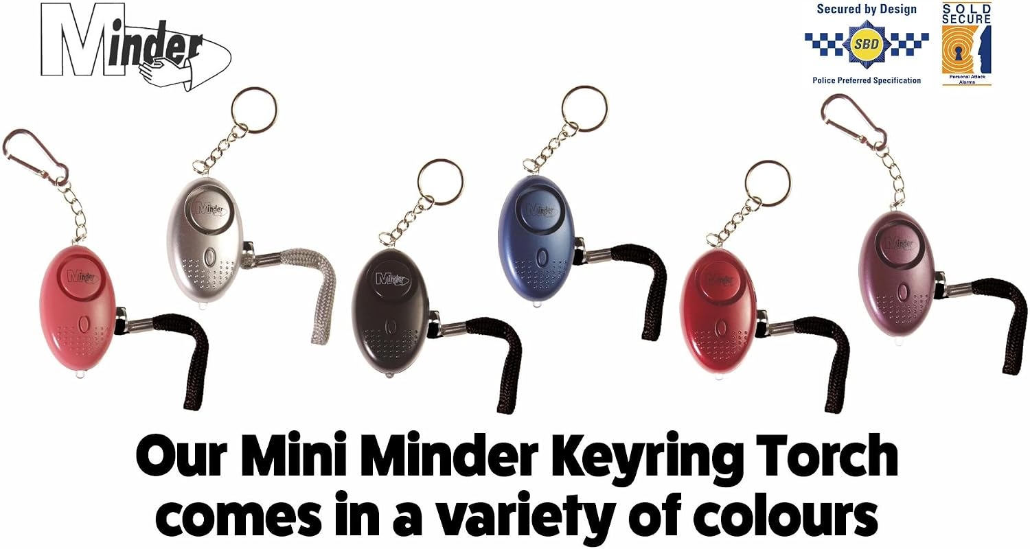 Minder® 140db Police Approved Mini Minder Loud Personal Staff Panic Rape Attack Safety Security Alarm Keyring w/Torch - Image 4