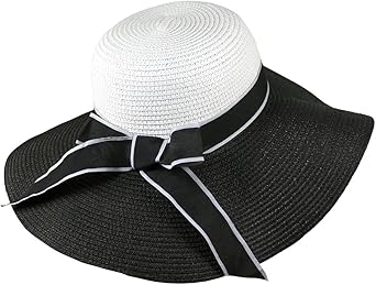 sun hat with black bow