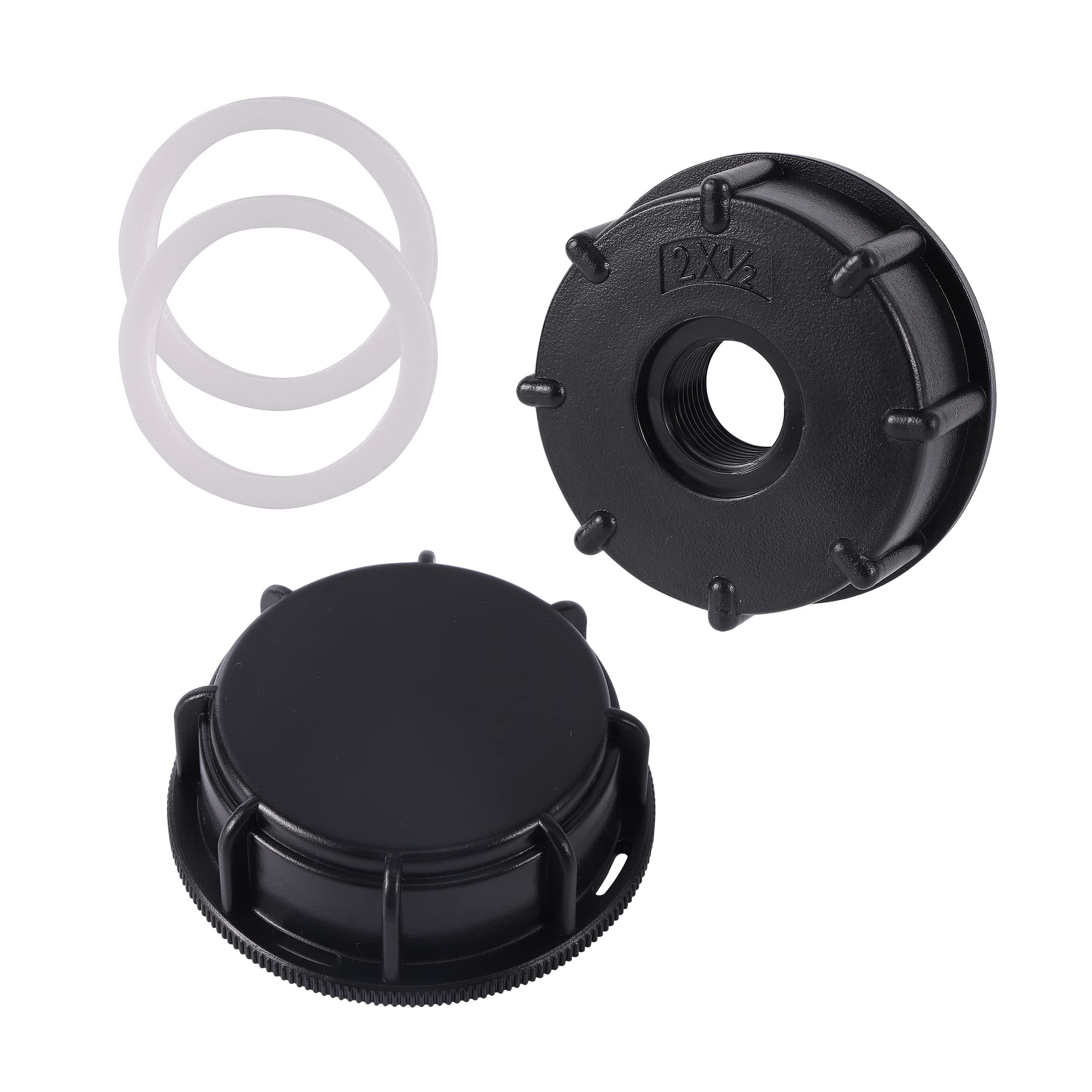 FOGWOWO IBC Adapter S60 x 6, 1/2 Inch Internal Thread with Tank Cover, Closure Cover, Garden Hose, Tap Adapter, IBC Tank Accessories for Rainwater Tank Barrel Valve