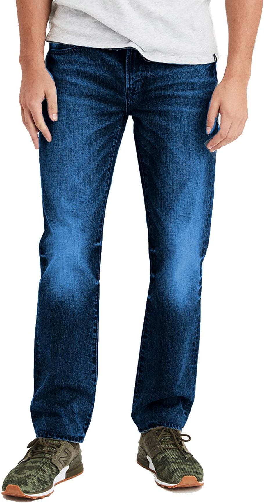 American Eagle Mens 4416913 Original Straight Next Level Flex Jean, Dark Indigo Wash 31x30