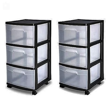 Love Grace 3 Drawer Organizer Cart Black Plastic Craft Storage