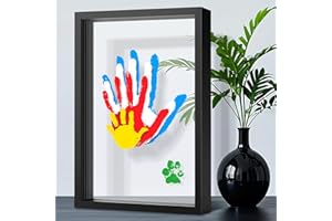 Yingsu Family Handprint Kit, DIY Craft Keepsake Wooden Frame, Personalized Hand Print Ornament, Family Gifts for New Parents, Grandma and Grandpa, Mother's Day Father's Day, 6 Safe & Non-Toxic Paint