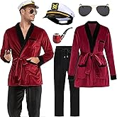 ZeroShop Halloween Costumes for Couples 2025, Adult Mens Captain Bunny Jacket Robe Pimp Outfit