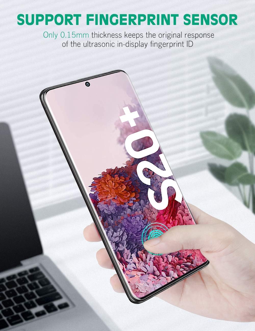 apiker Screen Protector Compatible with Samsung Galaxy S20 Plus/S20+, High Definition, High Sensitivity, Maximum Coverage - Image 5