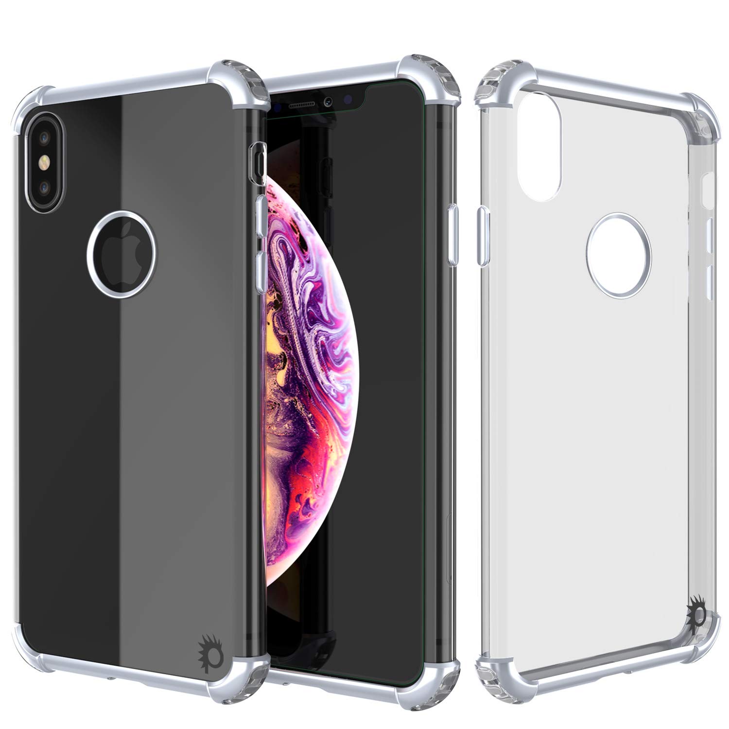 iPhone Xs Max Case, Punkcase [Blaze Series] Protective Cover W/PunkShield Screen Protector [Shockproof] [Slim Fit] Compatible for Apple iPhone Xs Max [Silver]